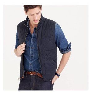 J. Crew Sussex Quilted Vest Black Size Medium